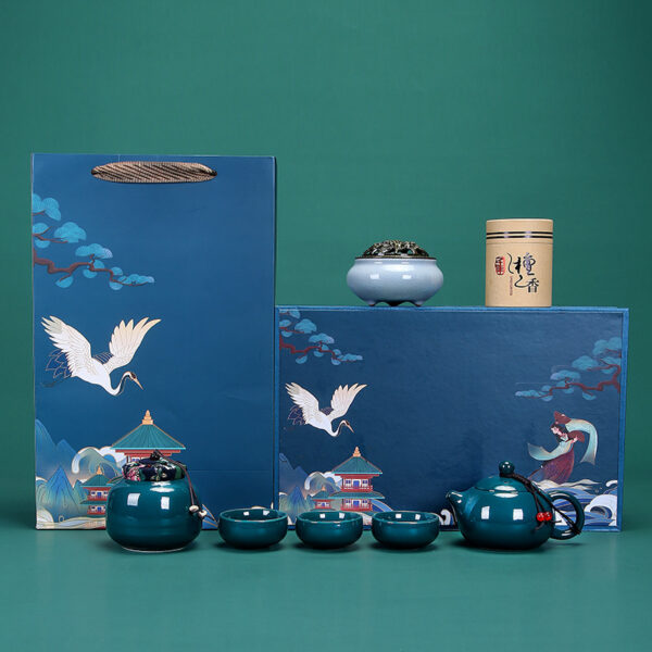 Dehua ceramic creative merchandise Forbidden City retro national style Guochao tea set - Image 4