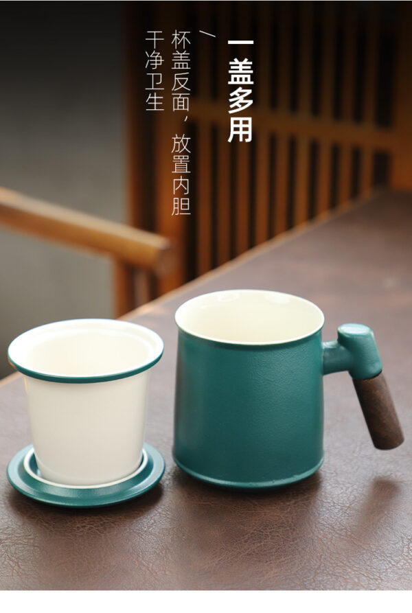 Dehua ceramic mug tea separation tea cup - Image 4