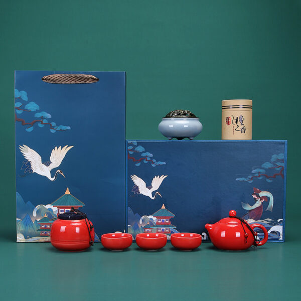 Dehua ceramic creative merchandise Forbidden City retro national style Guochao tea set - Image 6