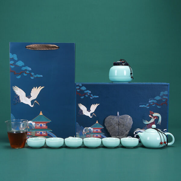 Dehua ceramic creative merchandise Forbidden City retro national style Guochao tea set - Image 3