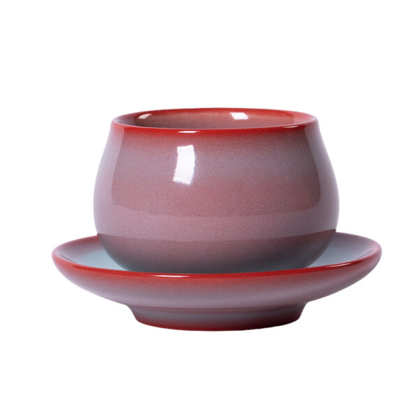 Longquan celadon kung fu teacup red furnace handmade master cup