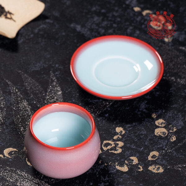 Longquan celadon kung fu teacup red furnace handmade master cup - Image 7