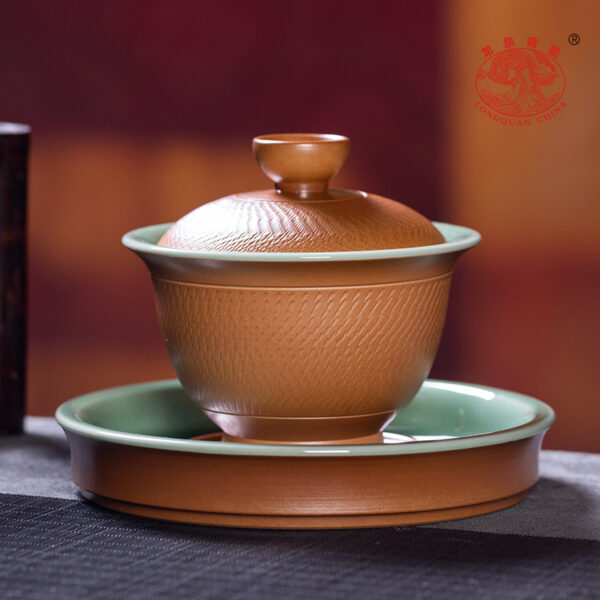 Longquan celadon high-end handmade jumping knife Sancai cover bowl non-cultural heritage - Image 3