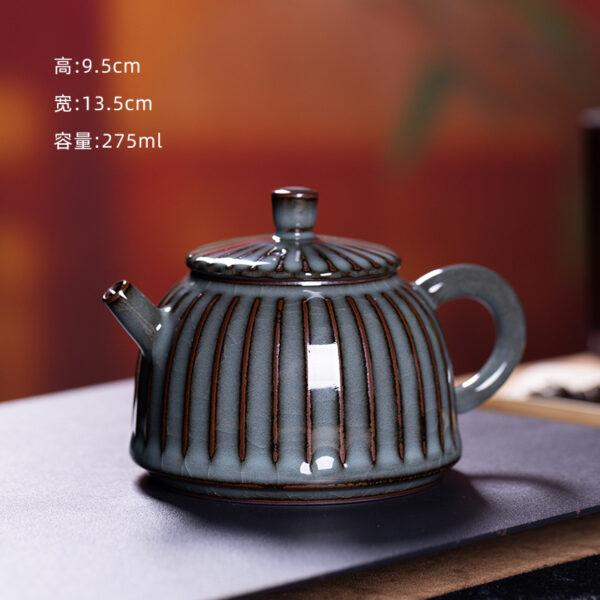 Longquan celadon iron tire antique handmade teapot - Image 4