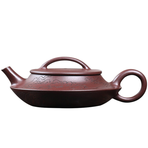 Yixing purple clay pot handmade flying saucer pot 130ml